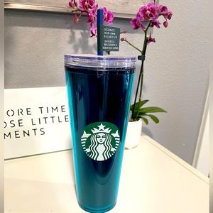 New Starbucks Blue/green venti tumbler. Decorate your own lid.